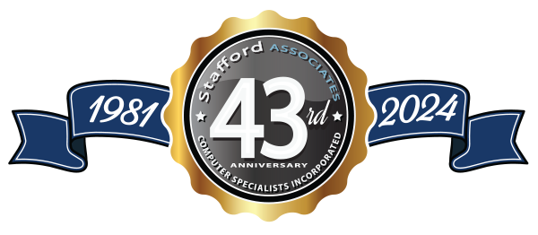 Stafford Assocciates 38th Anniversary badge